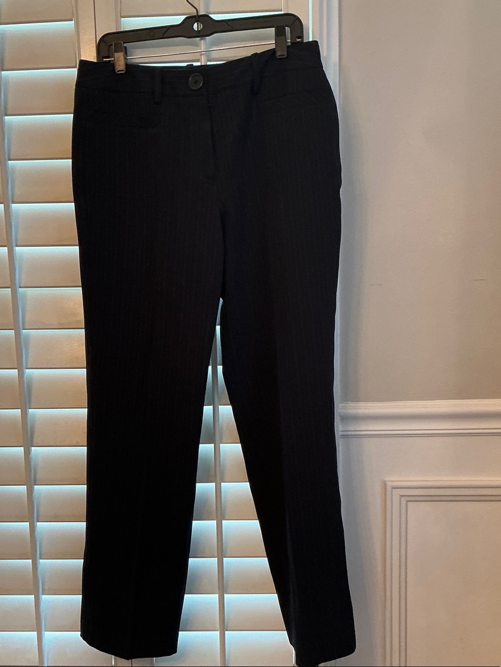 Classic Black Pinstripe Dress Pants